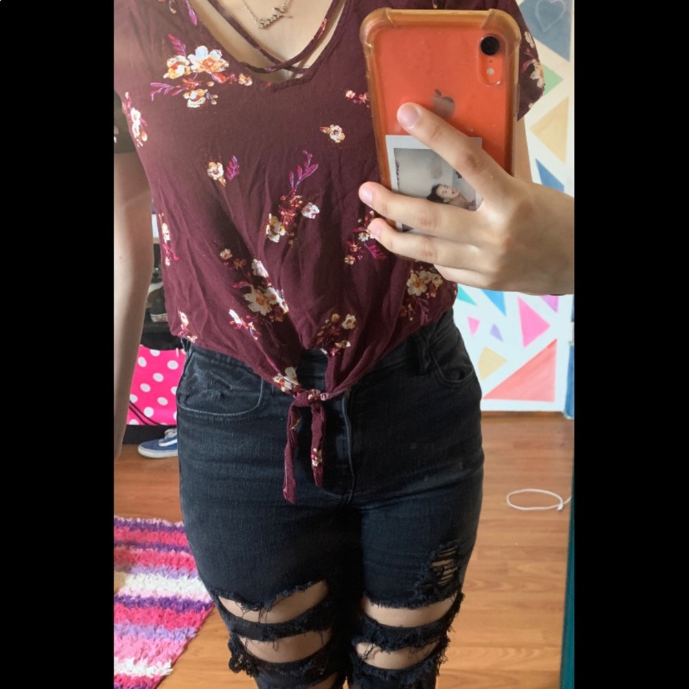 Floral knot blouse